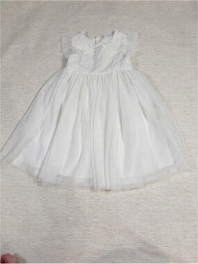 EdgeHill collection flutter sleeves White butterfly Tulle Baby Dress